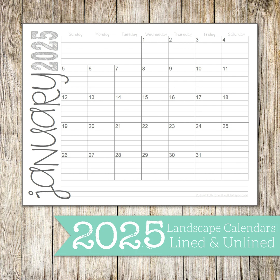 2025 Calendar Printable Landscape