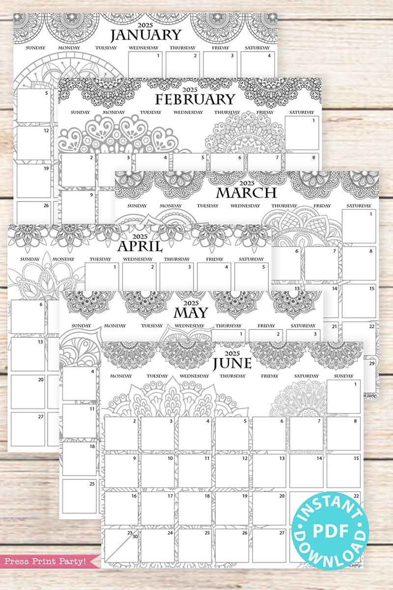 Printable Calendar For 2025 By Month