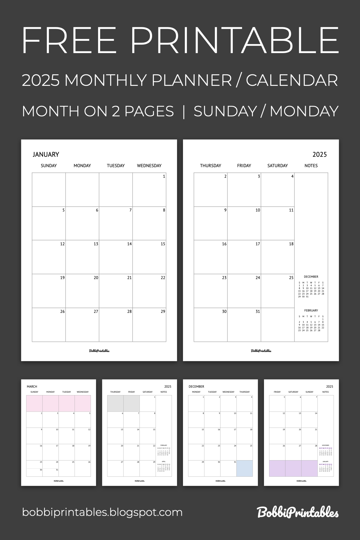 Free Printable Calendar Six Months 2025