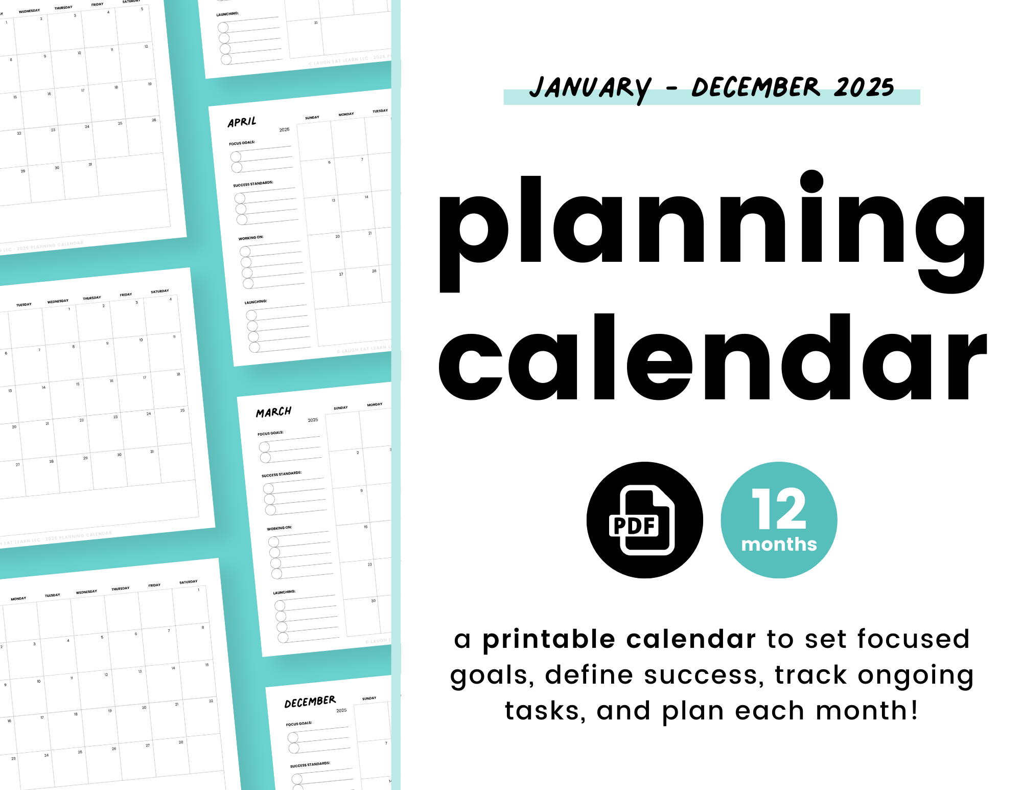 2025 Printable Planning Calendar