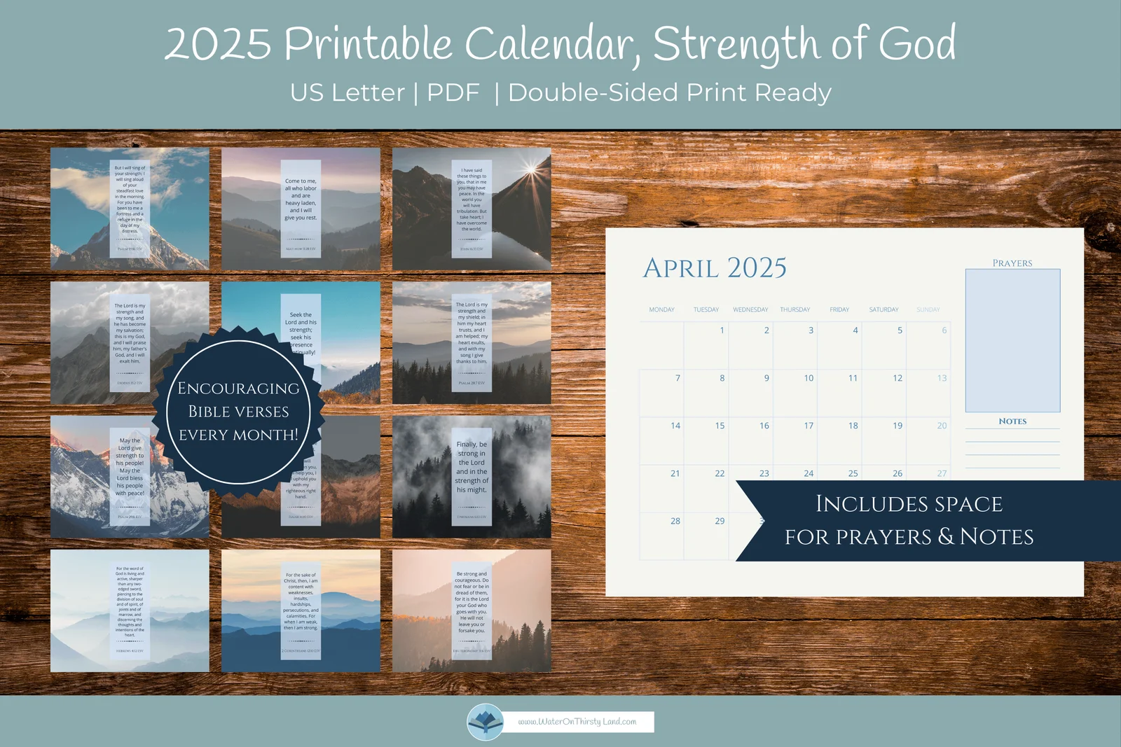 Printable Prayer Calendar 2025