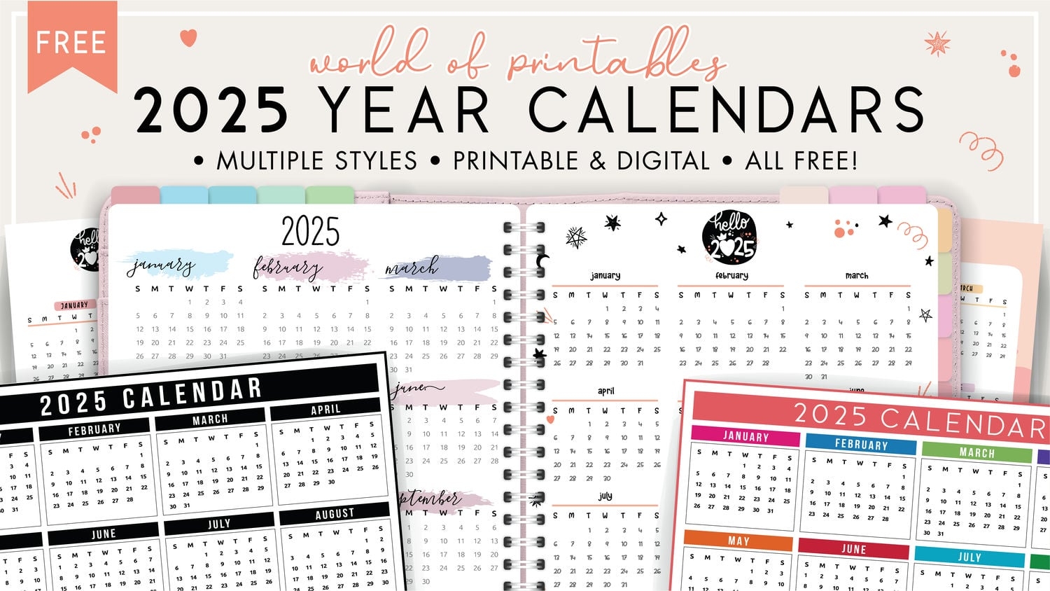 Free Printable 2025 Annual Calendar With Holidays