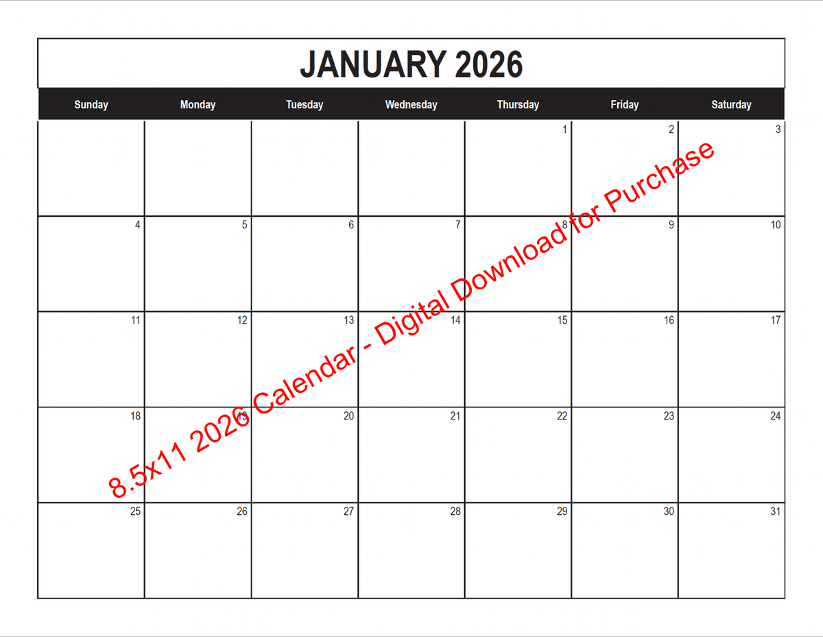 Printable Month Long Calendar