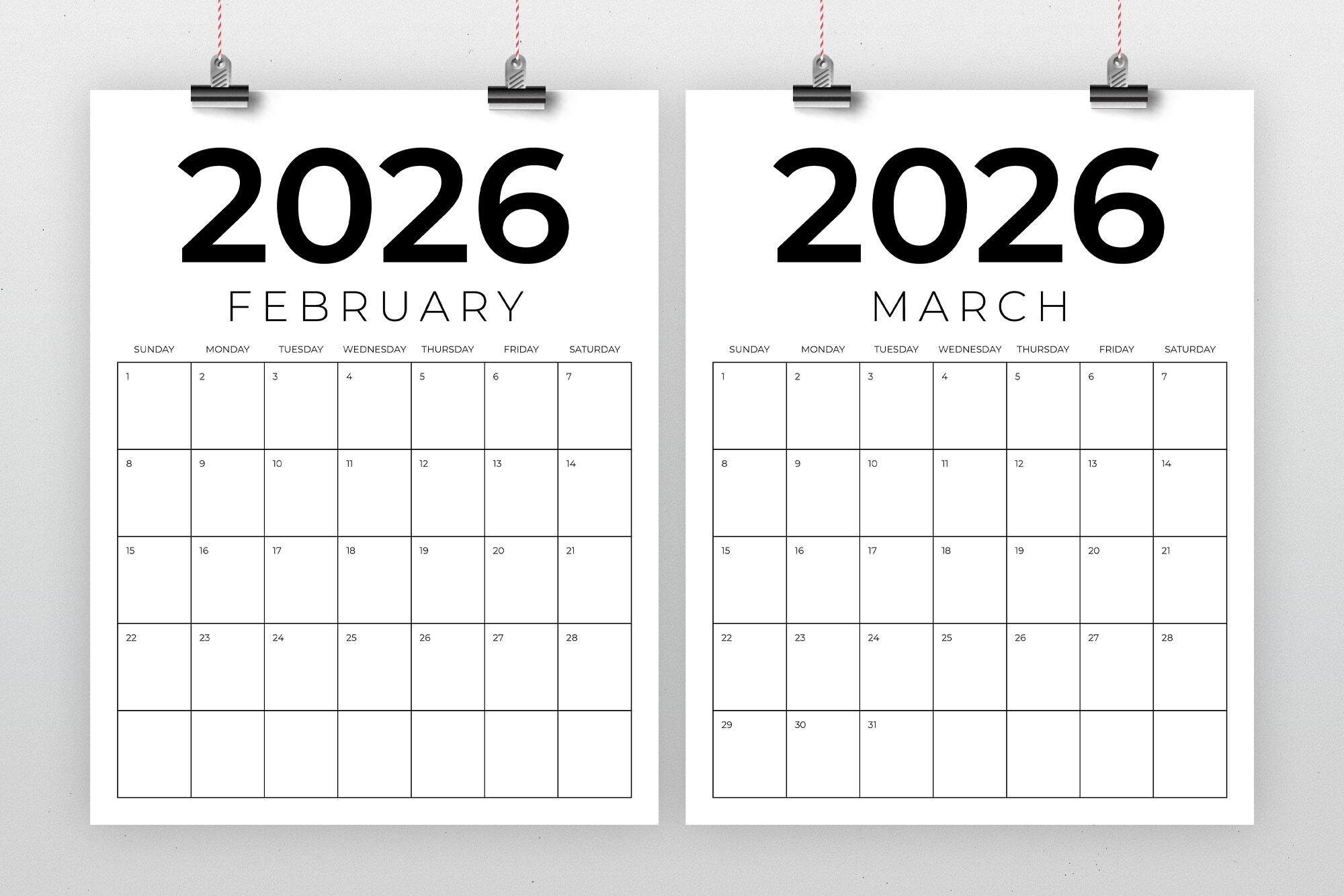 2026 Vertical 8 5 X 11 Inch Calendar Template By Running With Foxes TheHungryJPEG