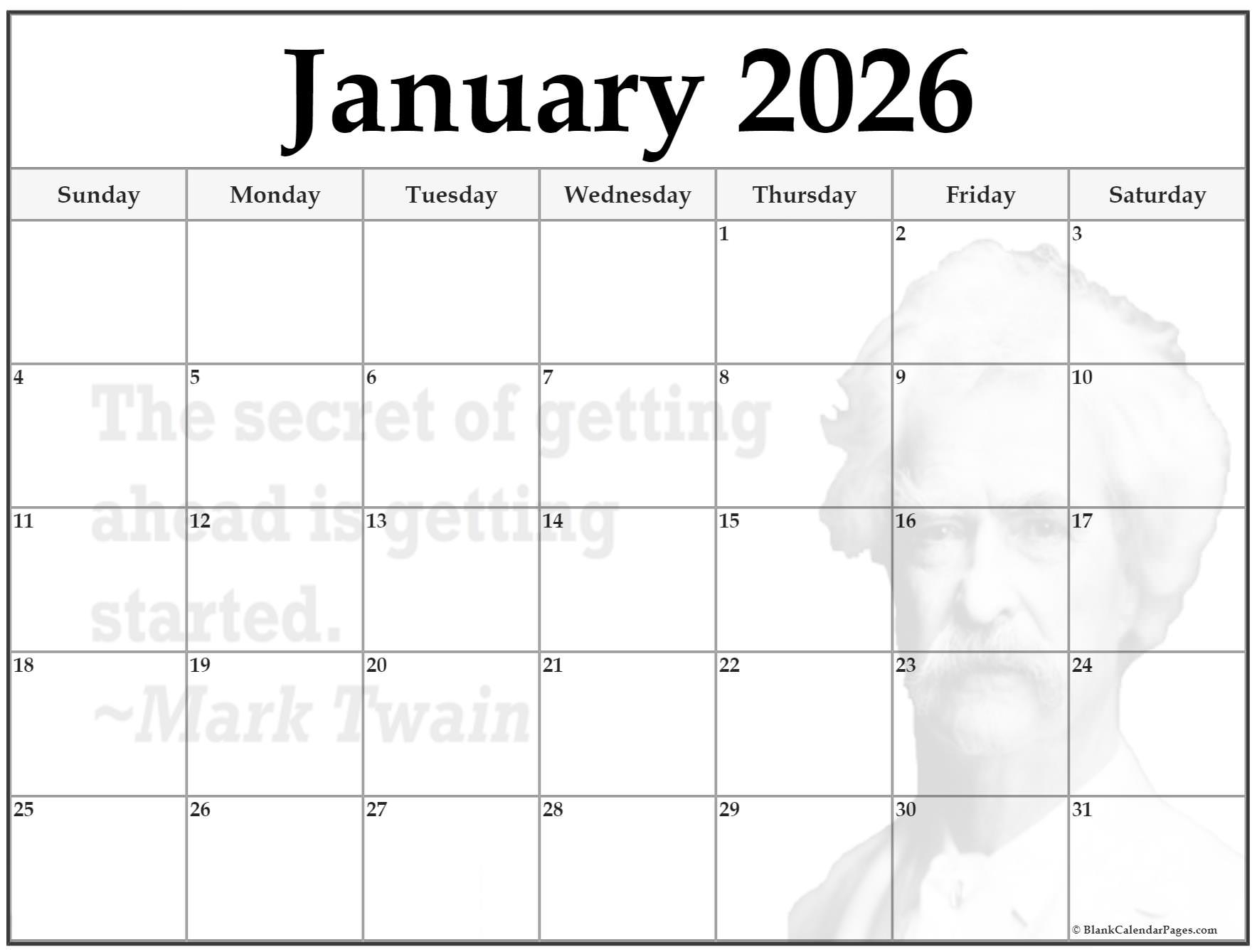 24 january 2026 quote calendars