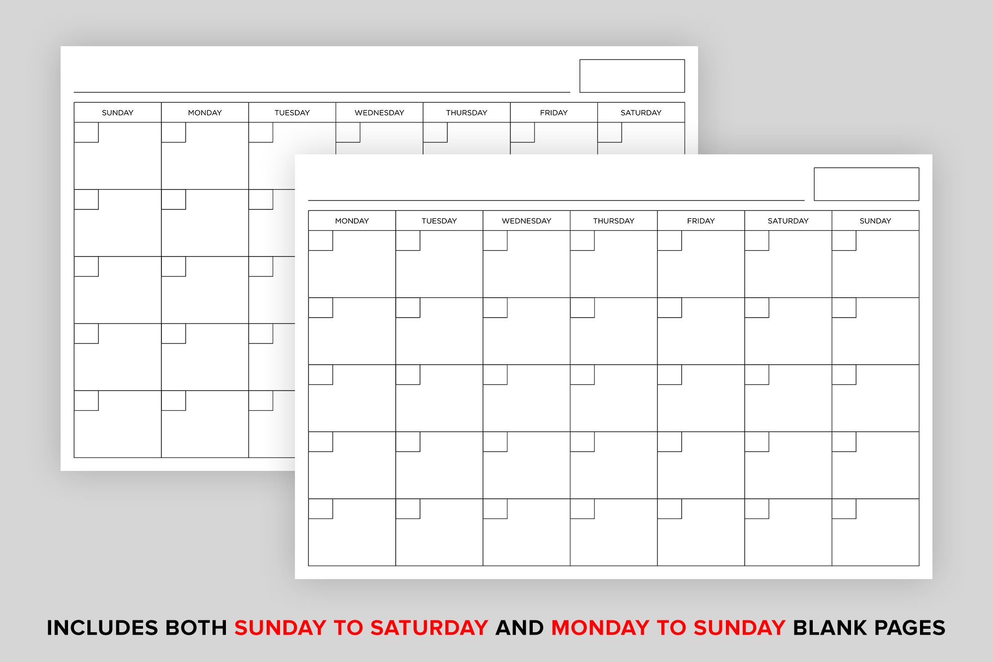 24 X 36 Inch Blank Calendar Page Template By Running With Foxes TheHungryJPEG