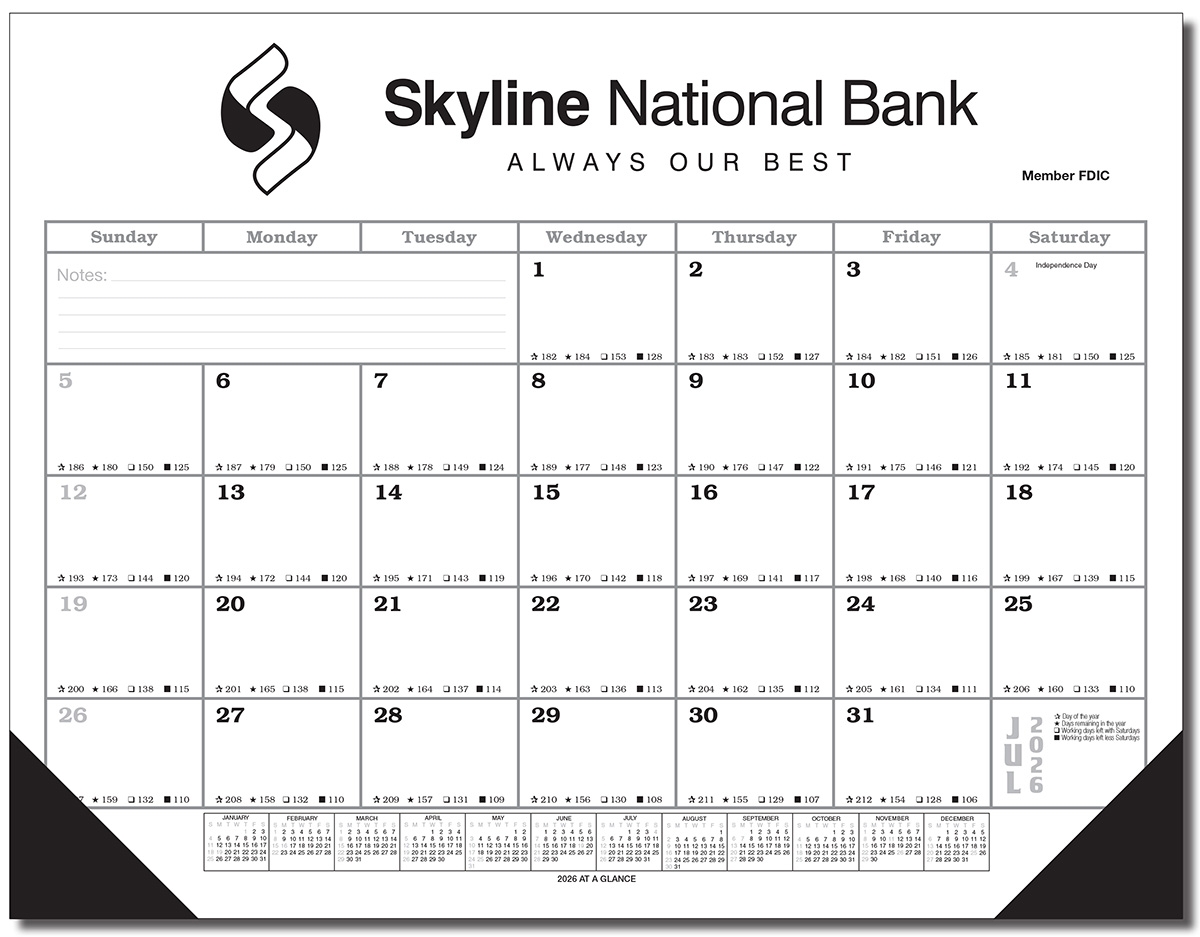 ACADEMIC YEAR August July Large Desk Pad Calendar Calendar Company