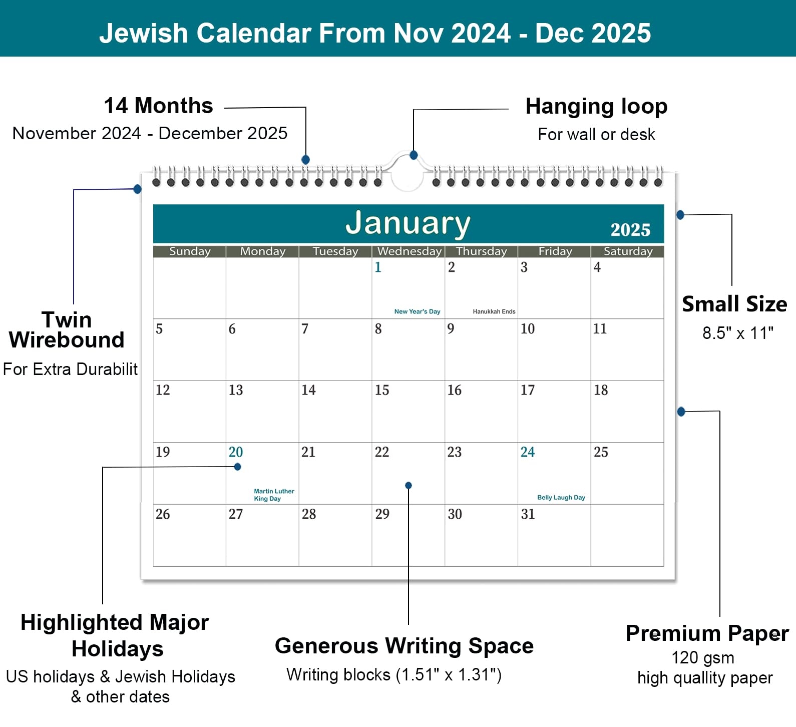 Jewish Holidays 2025 Calendar Printable