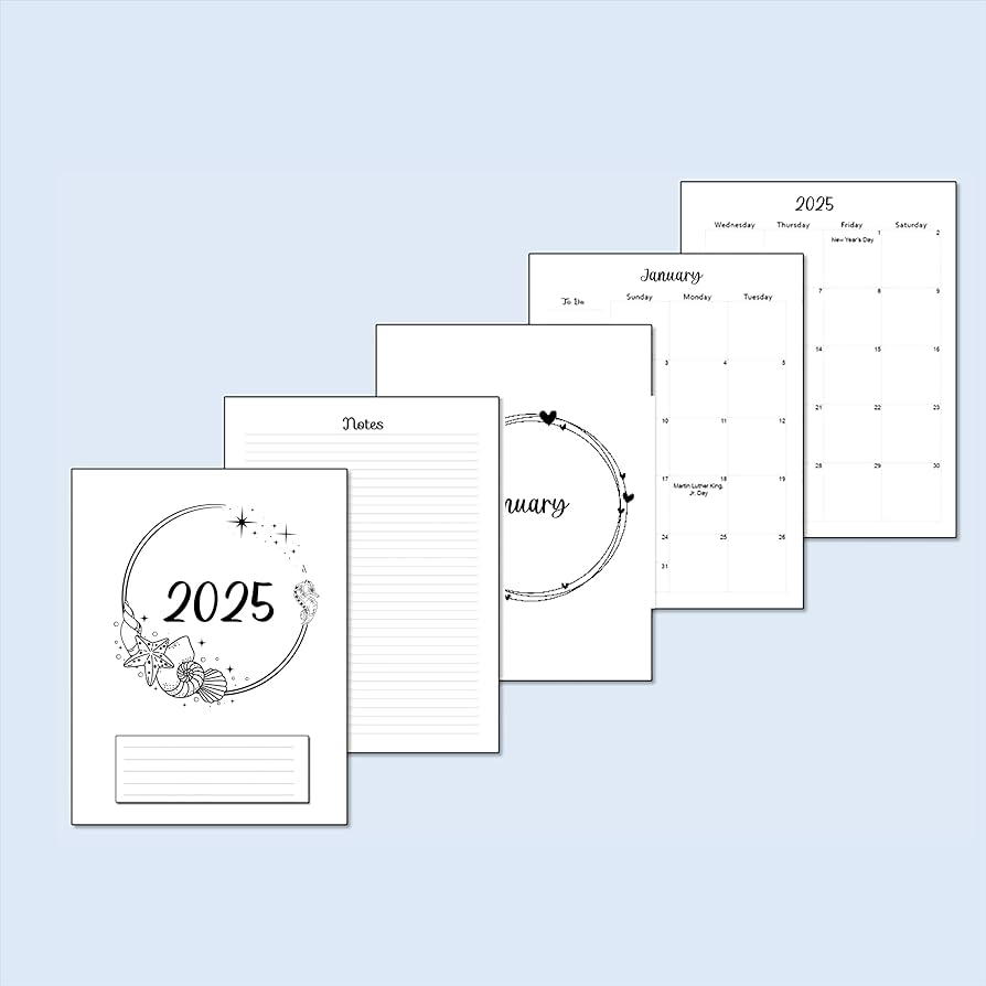 Amazon 2025 Monthly Calendar Refills For 11 Disc Letter Size Planners Fits TUL Letter Staples ARC Notebook Levenger Circa NOTIQ Letra 11 Disc XL1 Marta Stewart Ocean Office Products