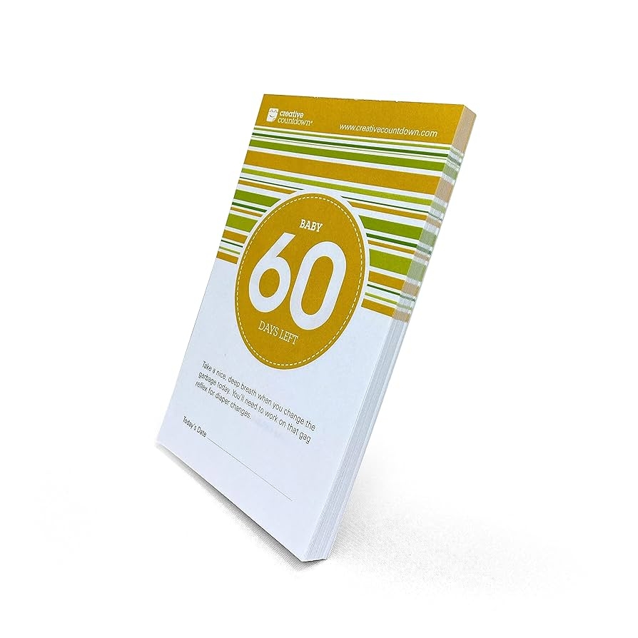 Amazon 60 Day Baby Due Date Count Down 5 75 x3 75 Orange Green Tear Off Countdown Calendar For The Expecting Parents Office Products