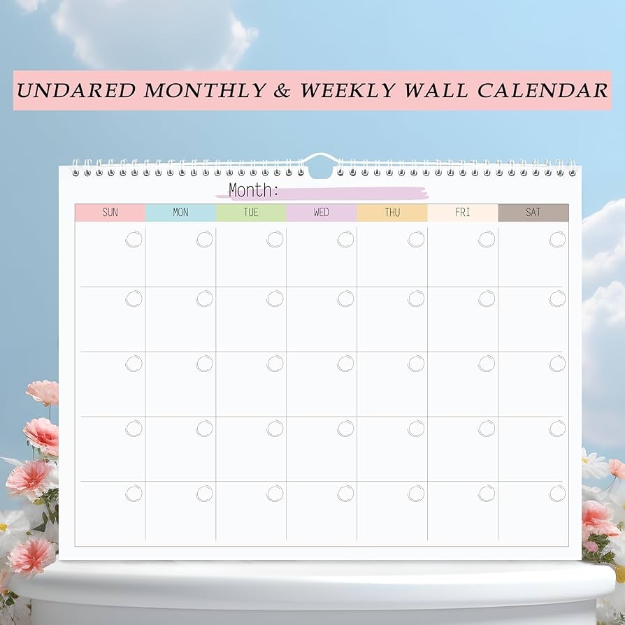 Amazon Blank Monthly Weekly Wall Calendar Undated Monthly Planner Note Pad For Organizing Home Office 14 5 x 11 5 Office Products