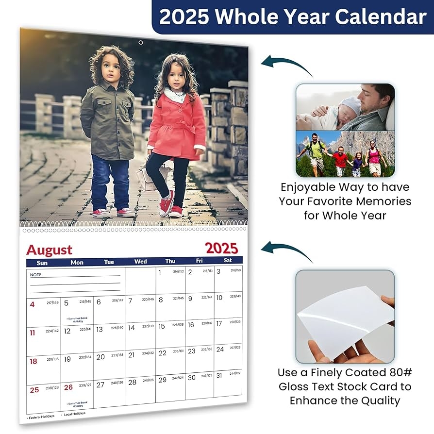 Amazon Custom Photo Wall Calendar 2025 For Home Office Print Your 13 Memories Make Your Own Personalized Calendar 2025 Customized Christmas Gift Office Products