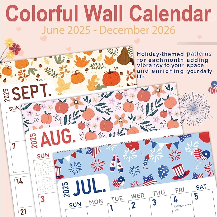 Amazon GuassLee Wall Calendar 2025 2026 Large 23 x14 Vertical Wall Calendar 2025 19 Month Jun 2025 Dec 2026 Hanging Monthly Planner Wall With Big Grid Big Numbers For Low Vision Home Office Planning Office Products