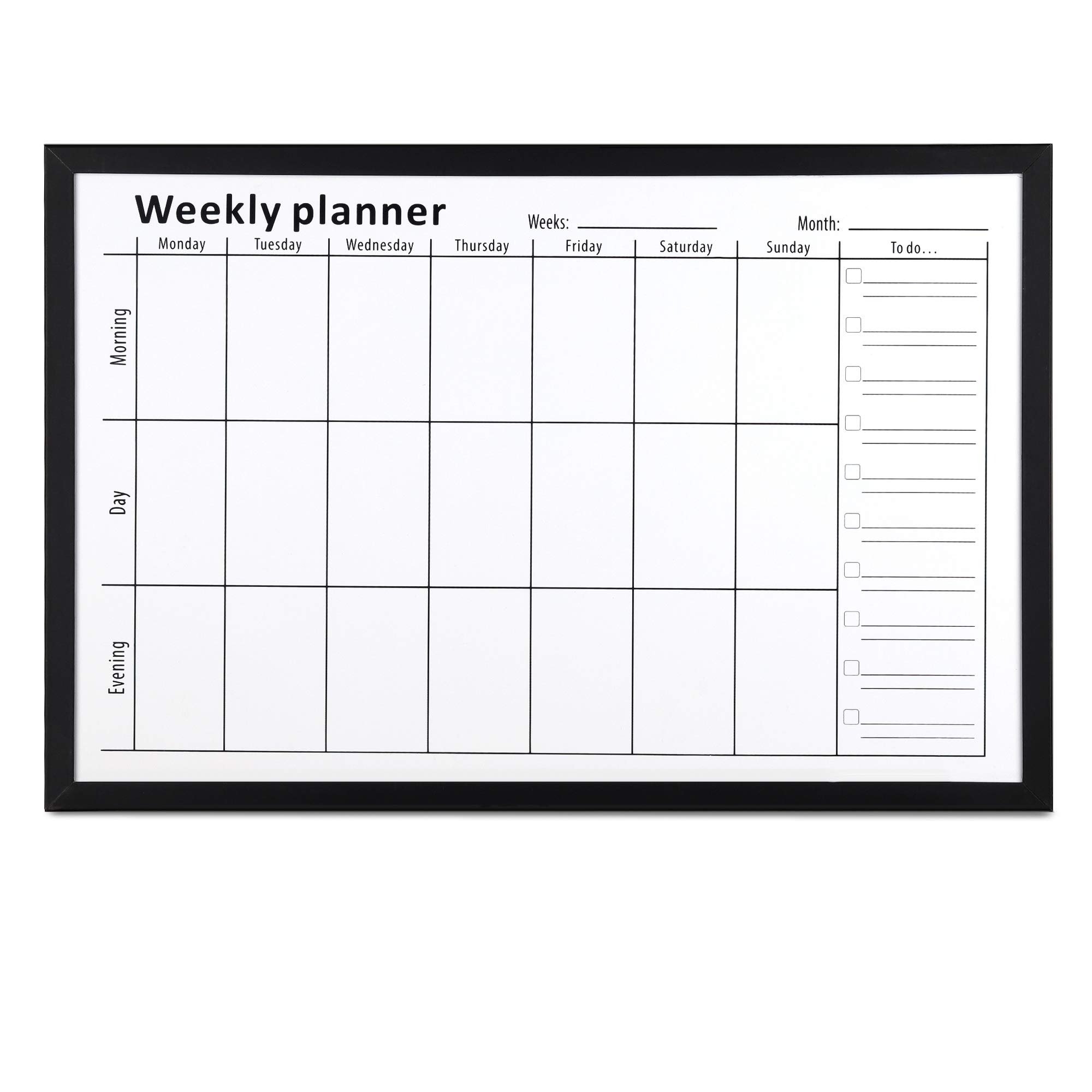 Amazon Navaris Weekly Planner White Board 16 X 24 Magnetic Dry Erase Whiteboard Calendar With 7 Day Week Plan For Wall Includes Markers And Magnets Office Products