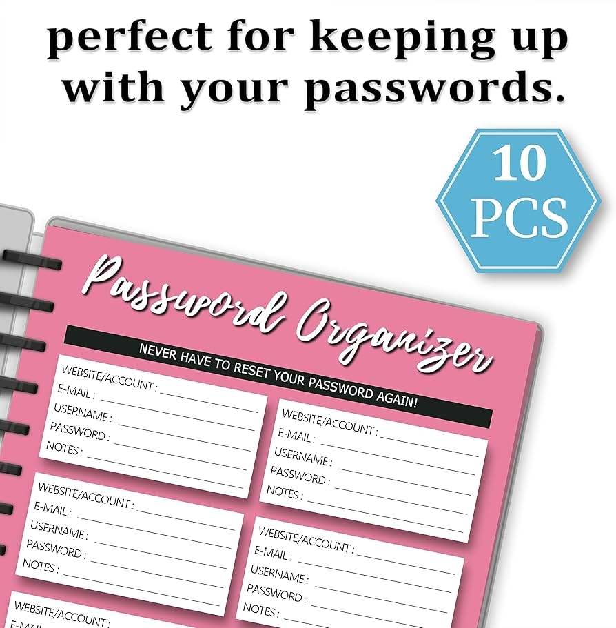 Amazon New Happy Planner Insert For 9 Disc Classic Happy Planner Color Password Tracker Happy Planner Accessories Pre punched Happy Planner Inserts Happy Planner 2024 Refill Calendar Office Products