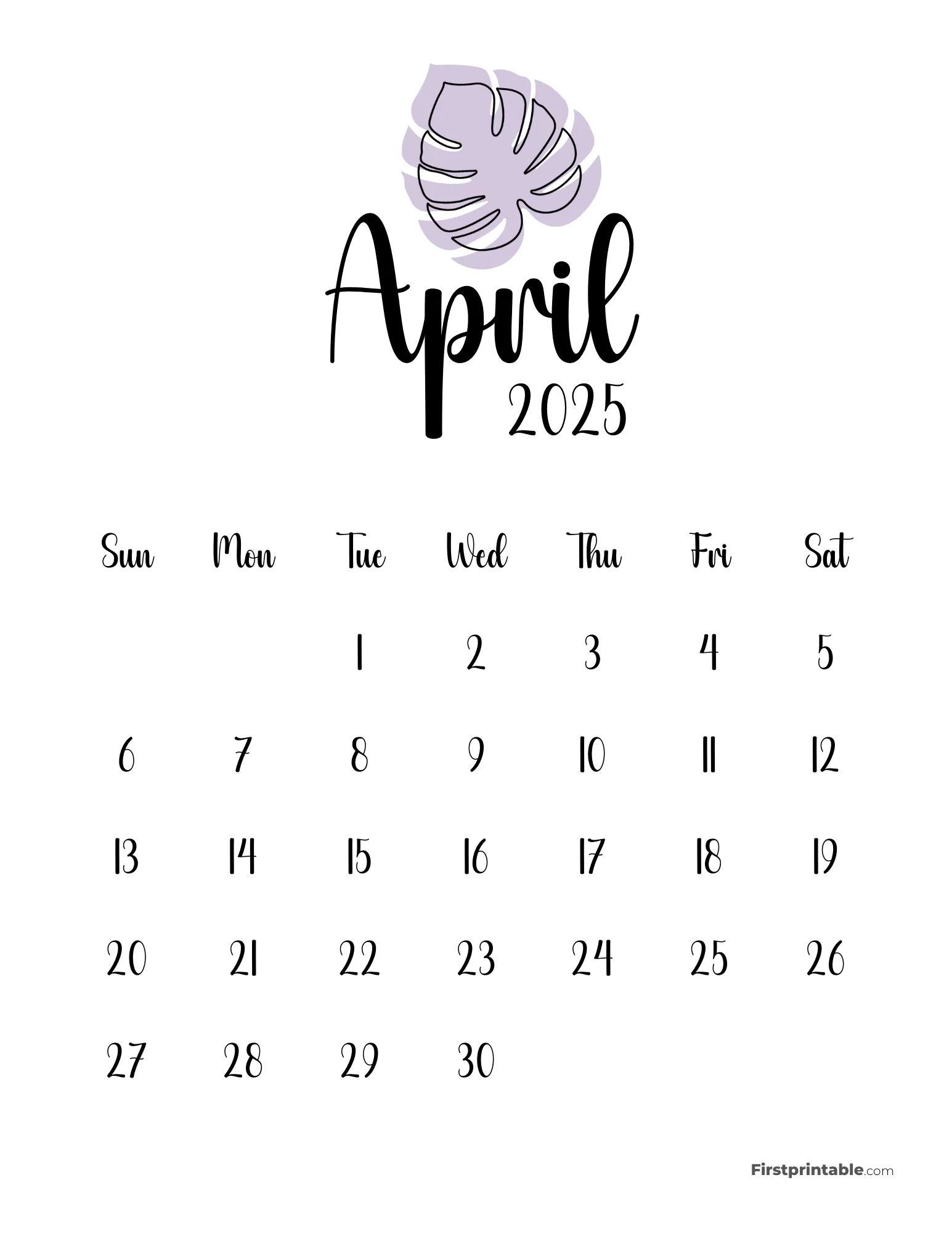 April 2025 Calendars Free Printable U0026 Fillable