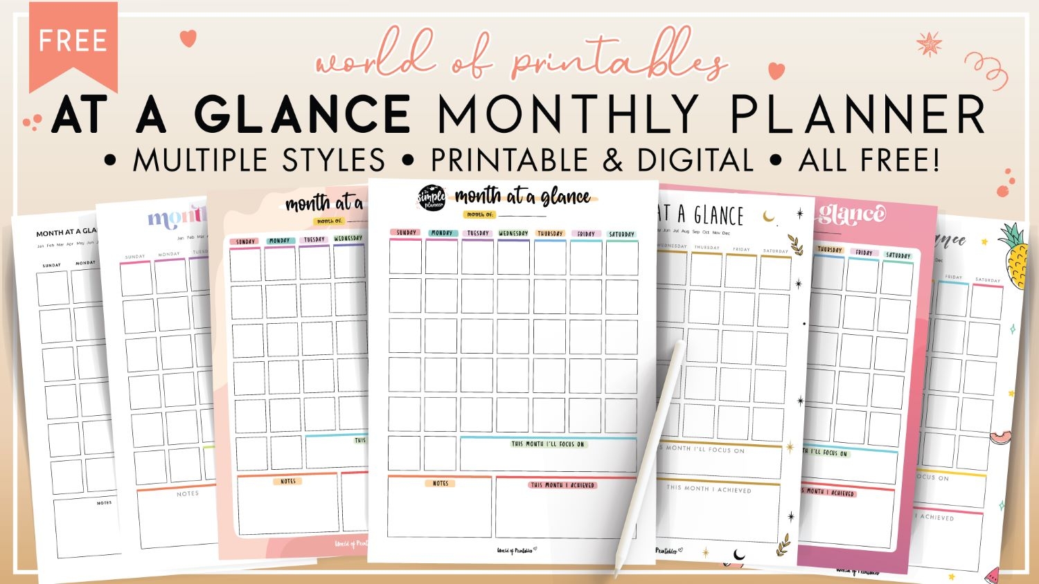 Monthly Weekly Calendar Printable