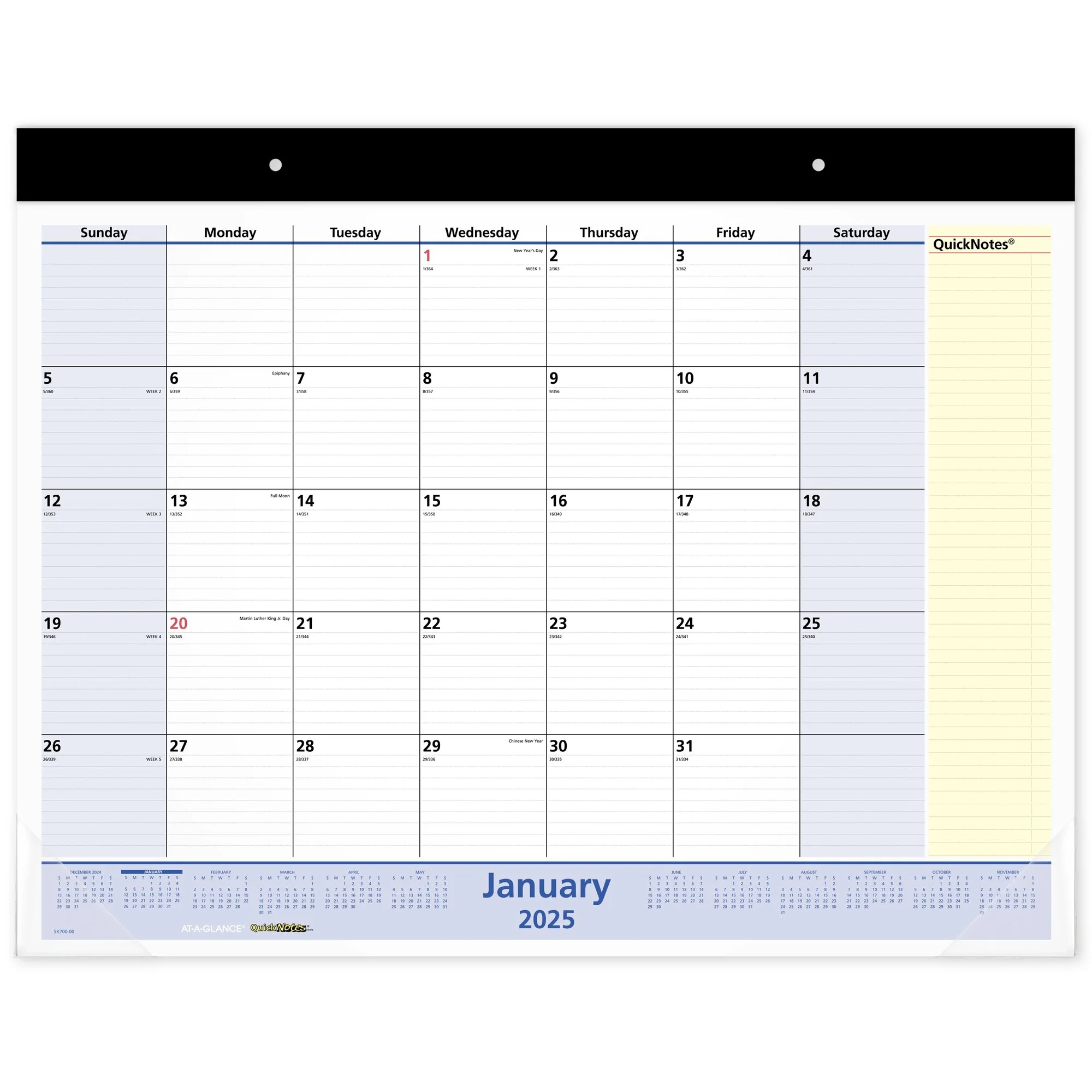 AT A GLANCE QuickNotes 2025 Monthly Desk Pad Calendar Standard 21 34 X 17 Desk Walmart Business Supplies