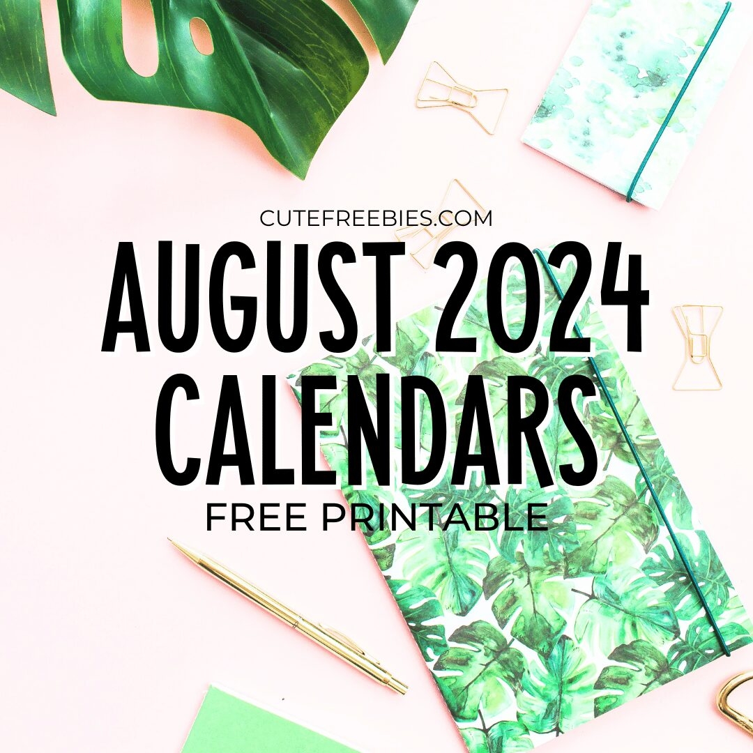 Free August Calendar Printable