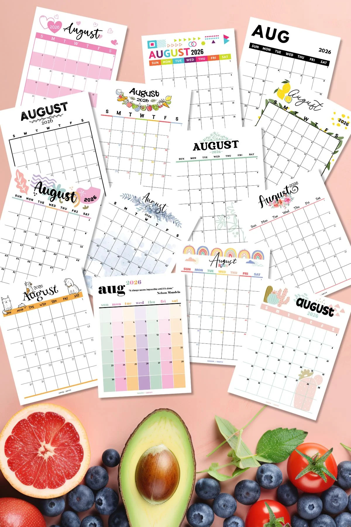 Free Printable August 2026 Monthly Calendar
