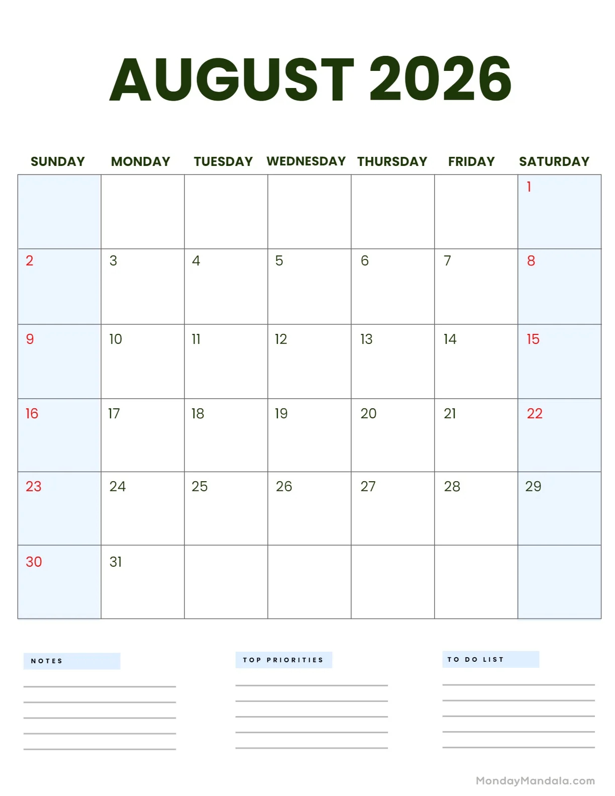 august 2026 calendars 52 free pdf printables