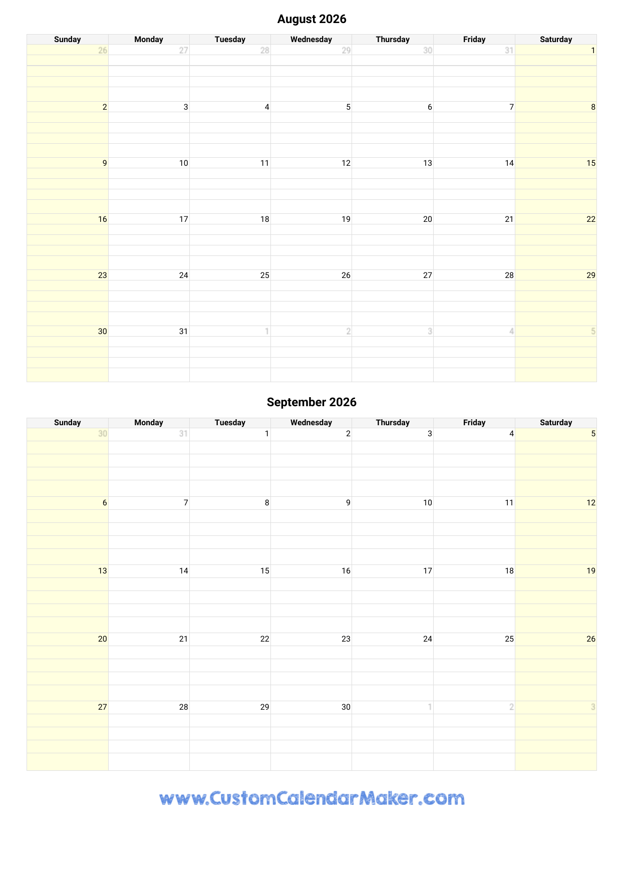 august and september 2026 calendar custom calendar maker august and september 2026 calendar custom calendar maker