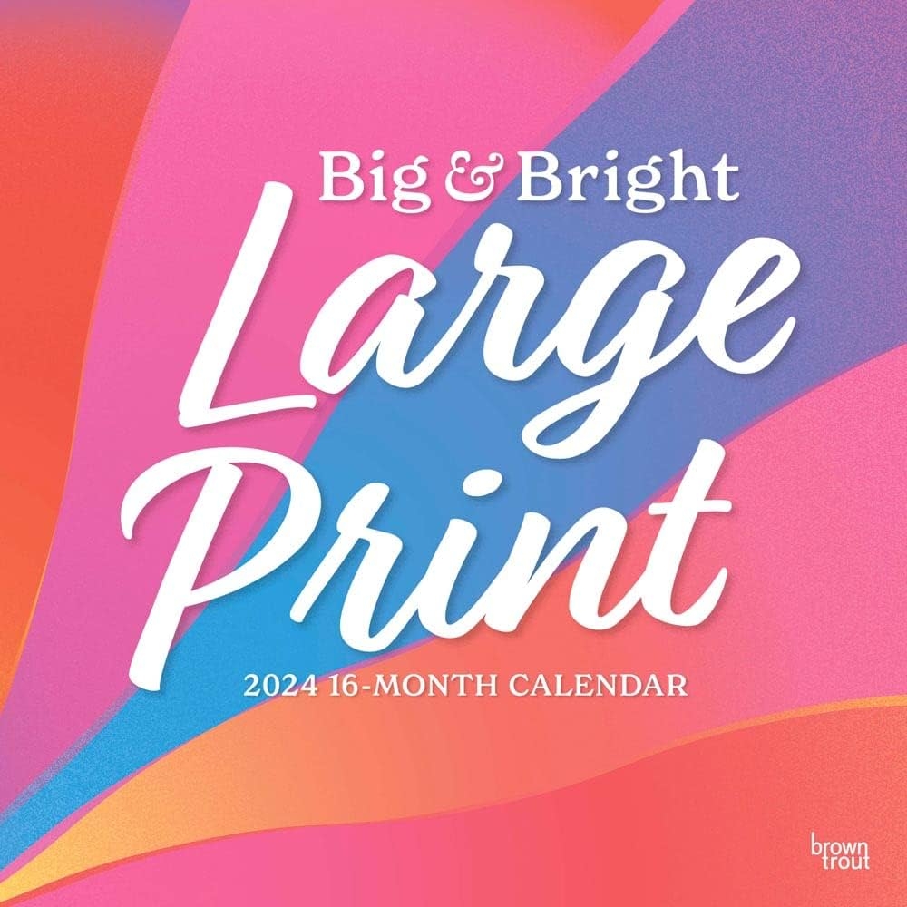 Big Bright Large Print 2024 12 X 24 Inch Monthly Square Wall Calendar Matte Paper BrownTrout Easy To See Large Font Publishers Inc BrownTrout Editing Team BrownTrout