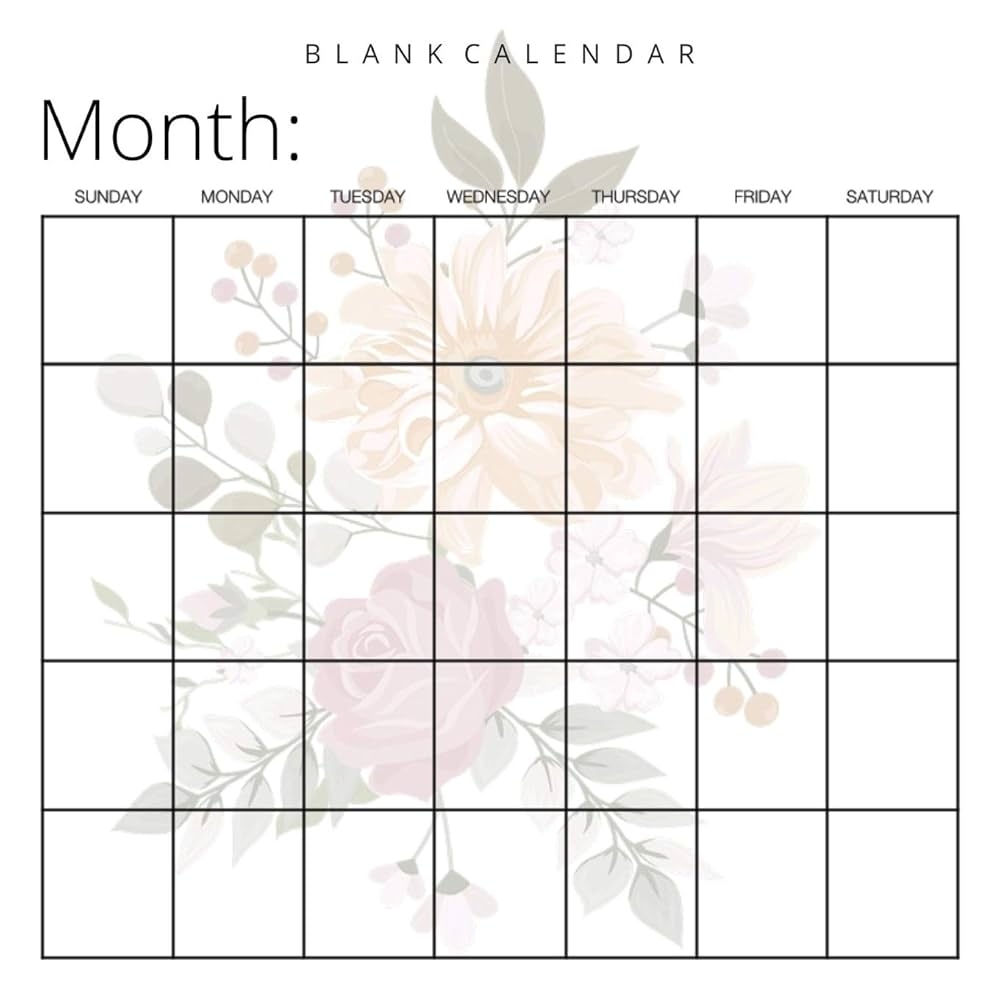 Blank Calendar Pretty Flowers Undated Planner For Organizing Tasks Goals Scheduling DIY Calendar Book Llama Bird Press 9781636570464 Amazon Books
