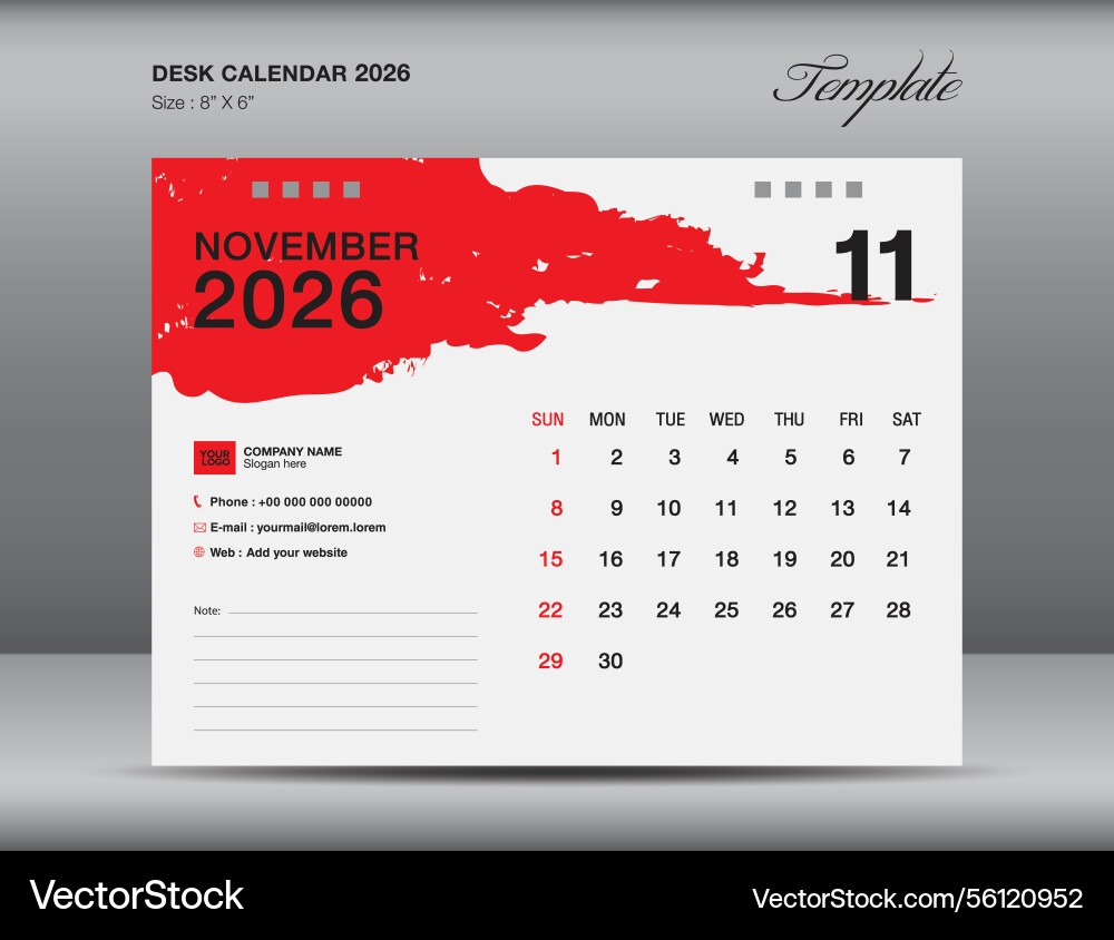 Blank November 2026 Calendar Printable
