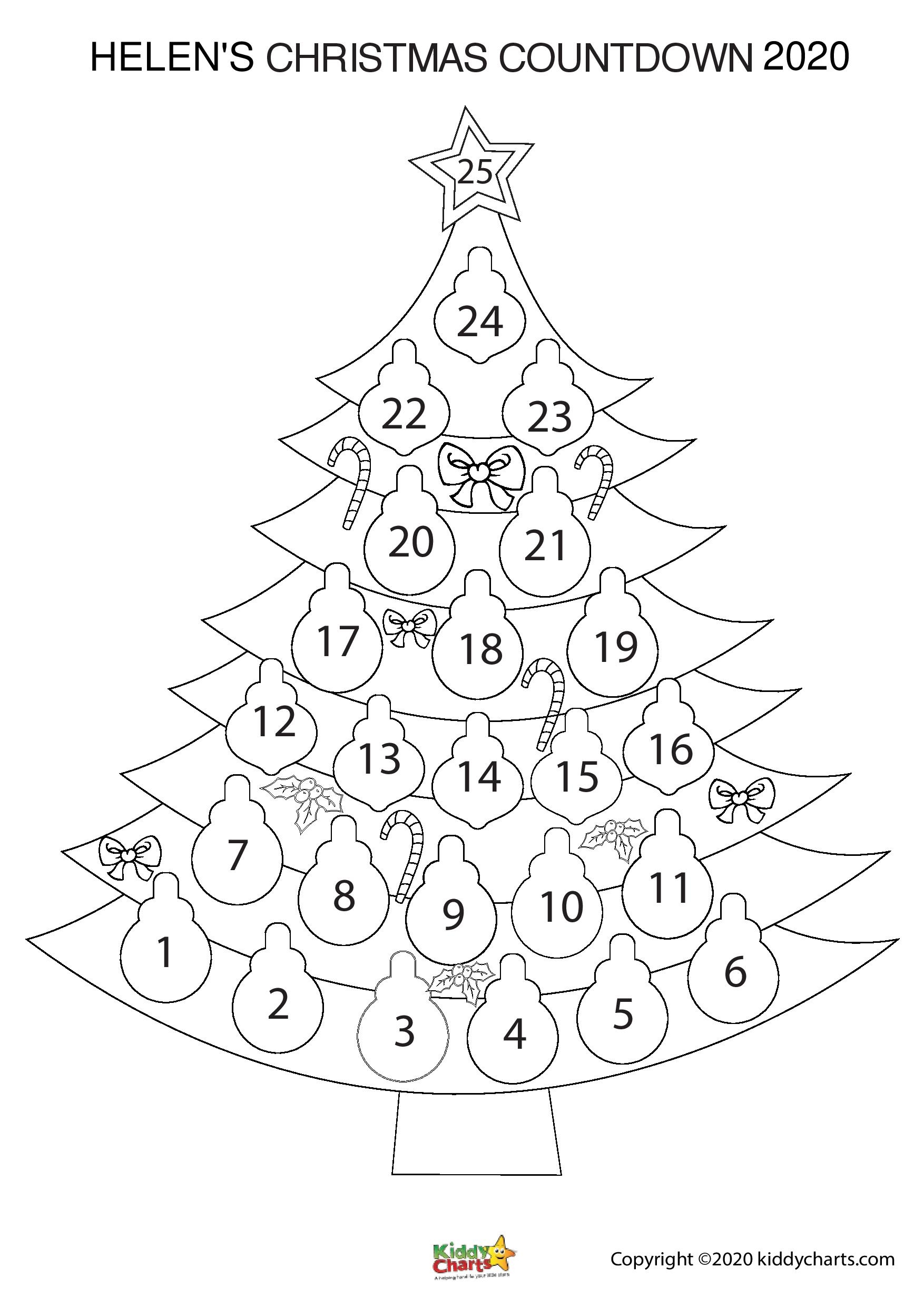 Christmas Tree Advent Calendar Printable
