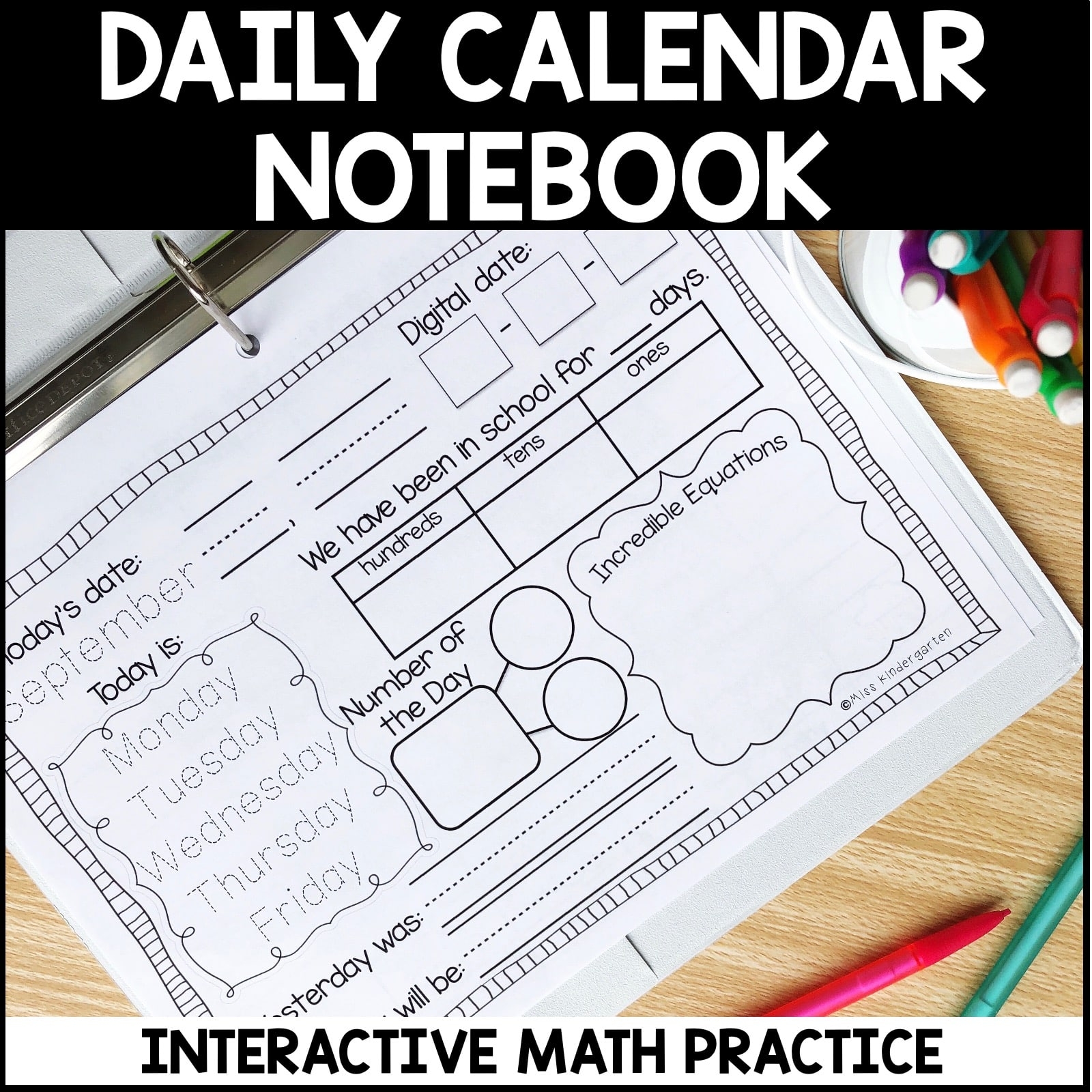 Calendar Math Notebook For Kindergarten And First Grade Spanish Version Included Miss Kindergarten Calendar Math Notebook For Kindergarten And First Grade Spanish Version Included Miss Kindergarten