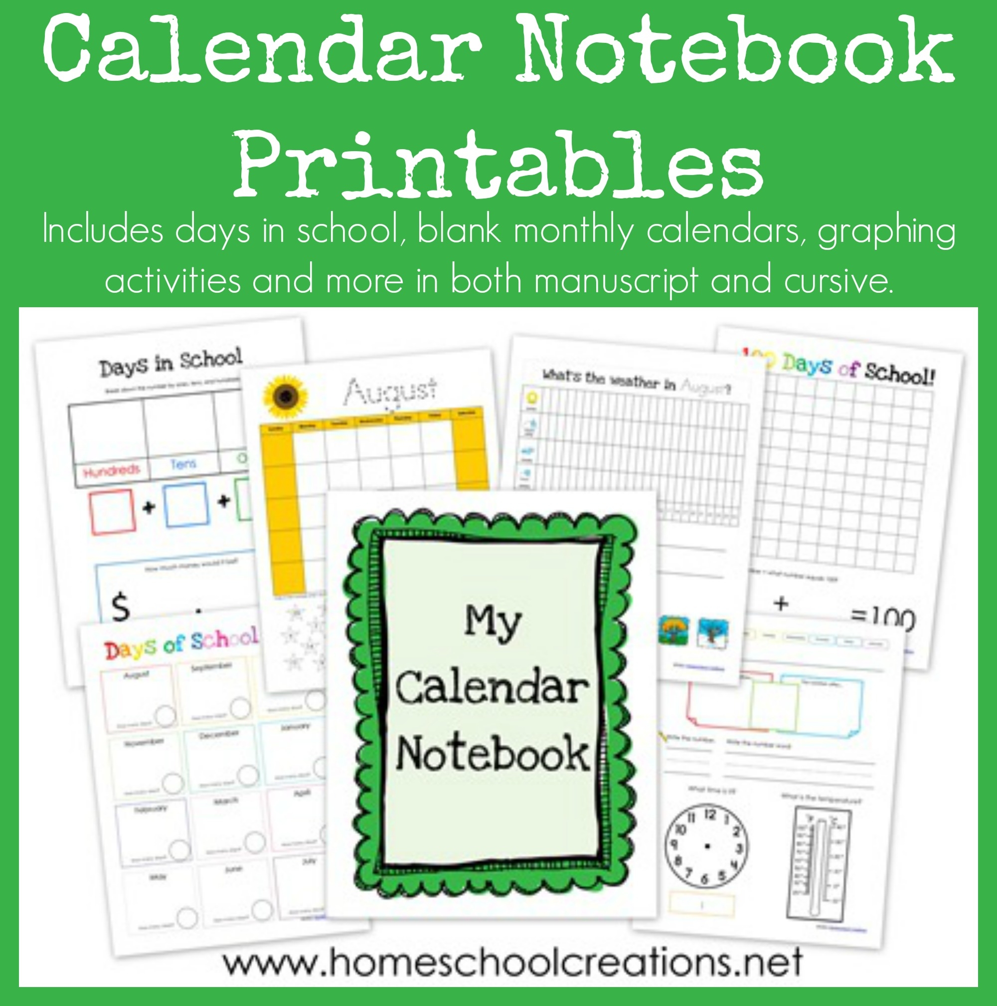 Calendar Notebook Binder Printables Calendar Notebook Binder Printables