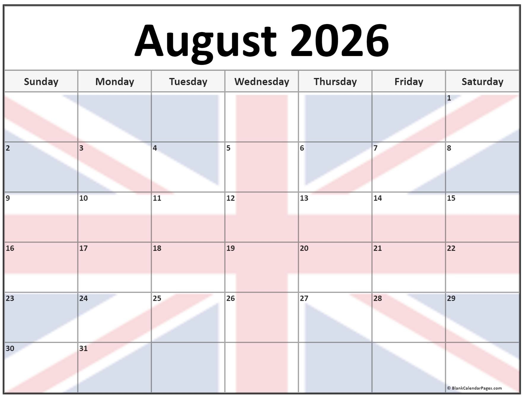 Collection Of August 2026 Photo Calendars With Image Filters 