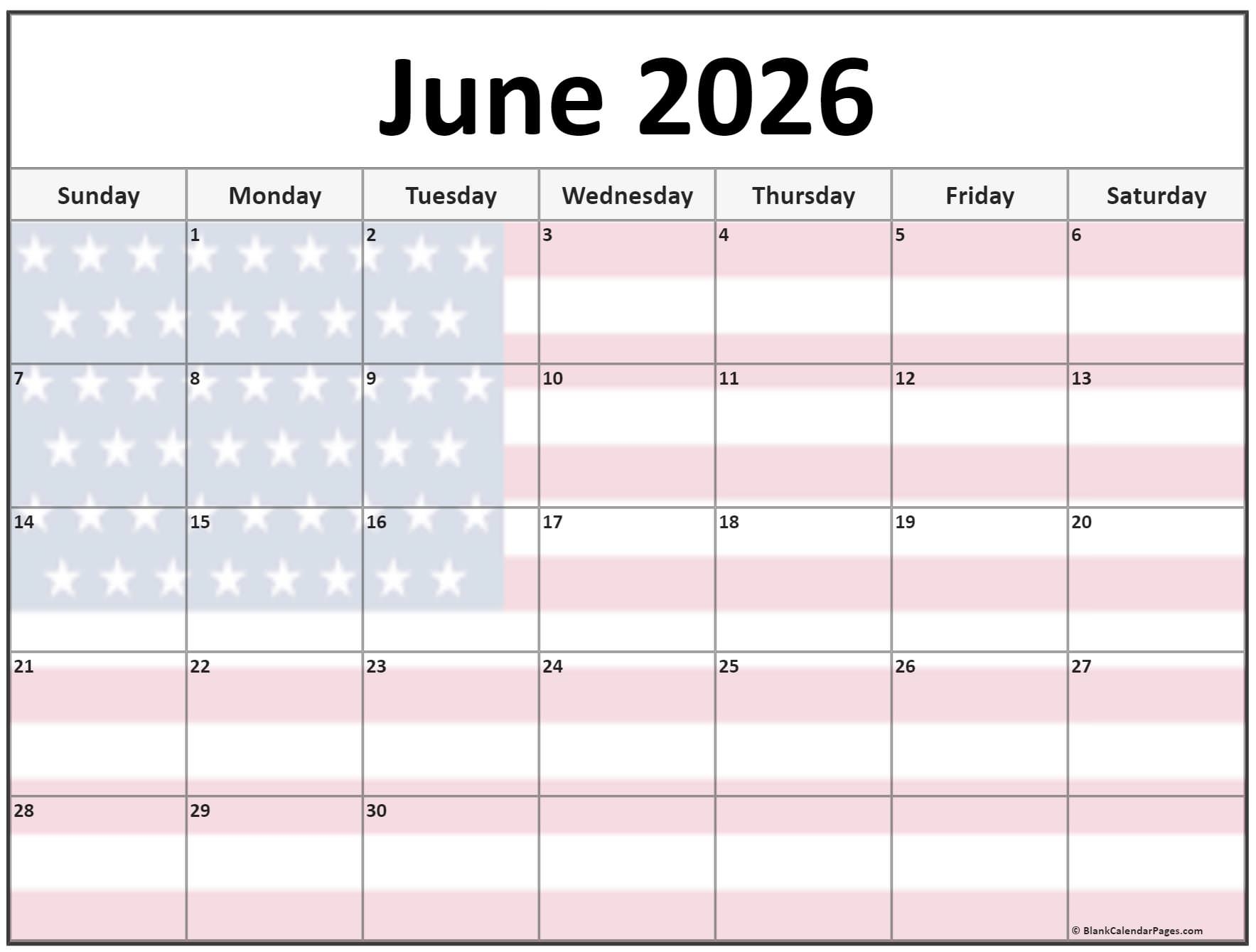 Collection Of June 2026 Photo Calendars With Image Filters 