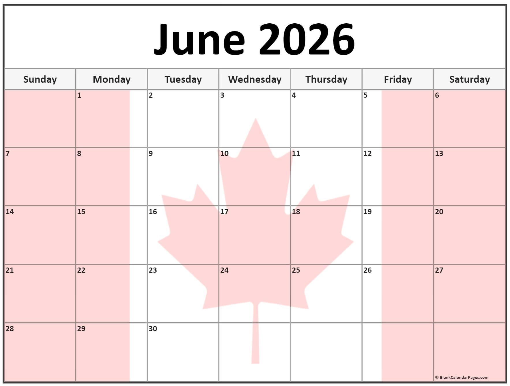 Collection Of June 2026 Photo Calendars With Image Filters 