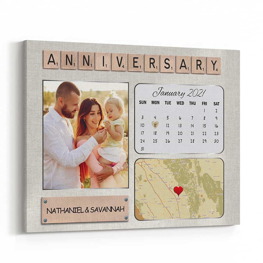 Custom Calendar And Map Photo Canvas Print 365Canvas