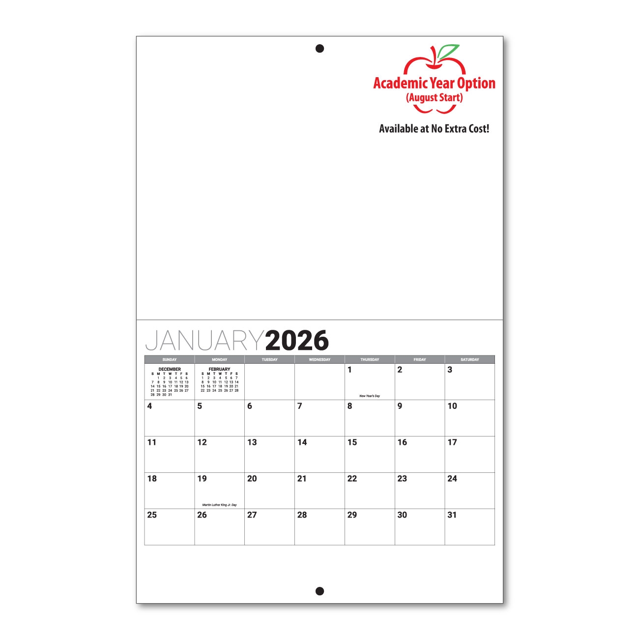 Custom Stapled Wall Calendar 11x17 13 Month ValueCalendars