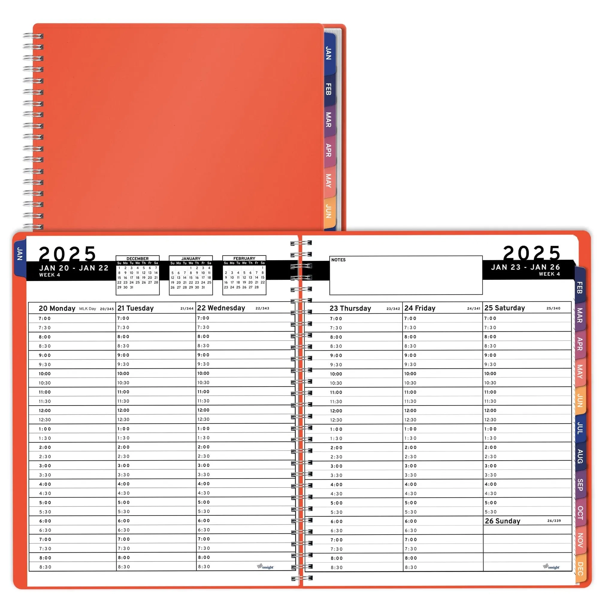 Dropship 2025 Appointment Book Planner Peach Color 6 5x8 5 Inch Large Tabbed Daily Hourly Weekly Planner Calendar Schedule Book 30 Minute Time Slots Business Personal Planner Jan 2025 Dec 2025 To