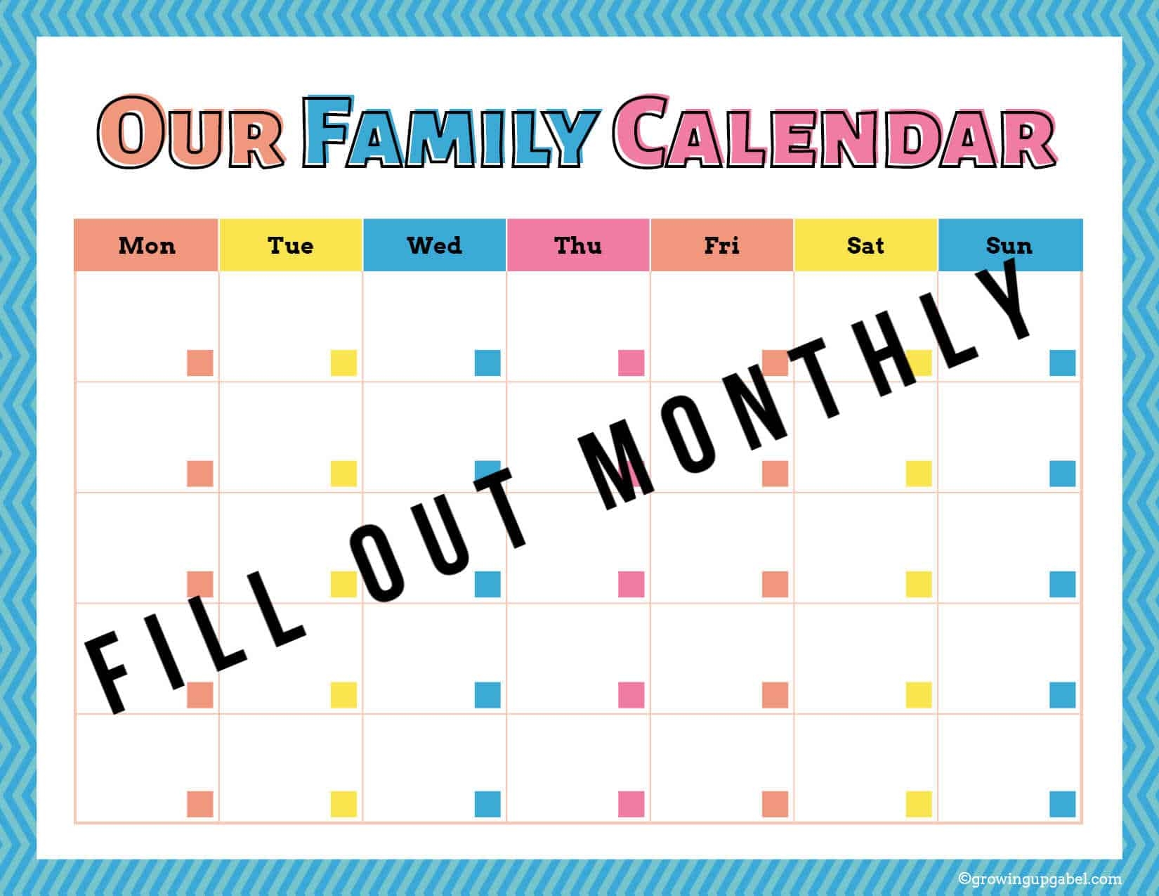 Printable Fill In Calendar
