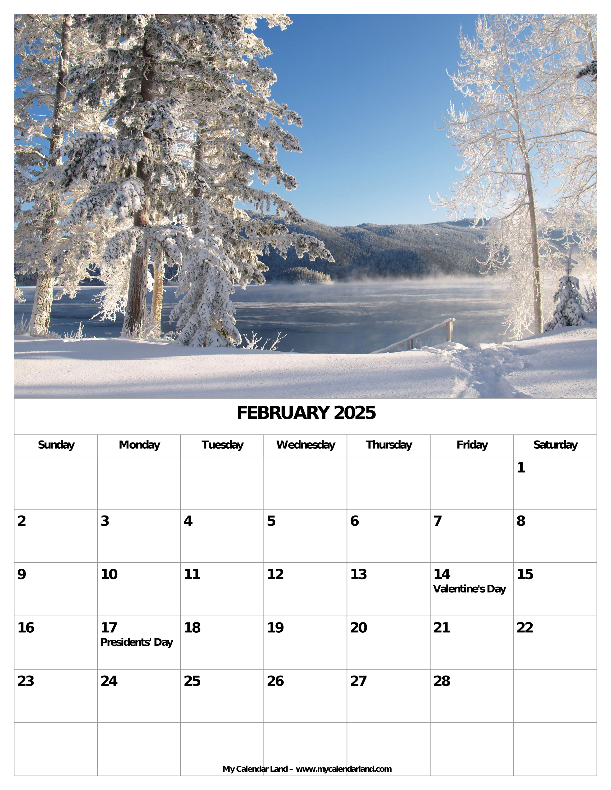2025 Calendar Printable Calendar With Weekends