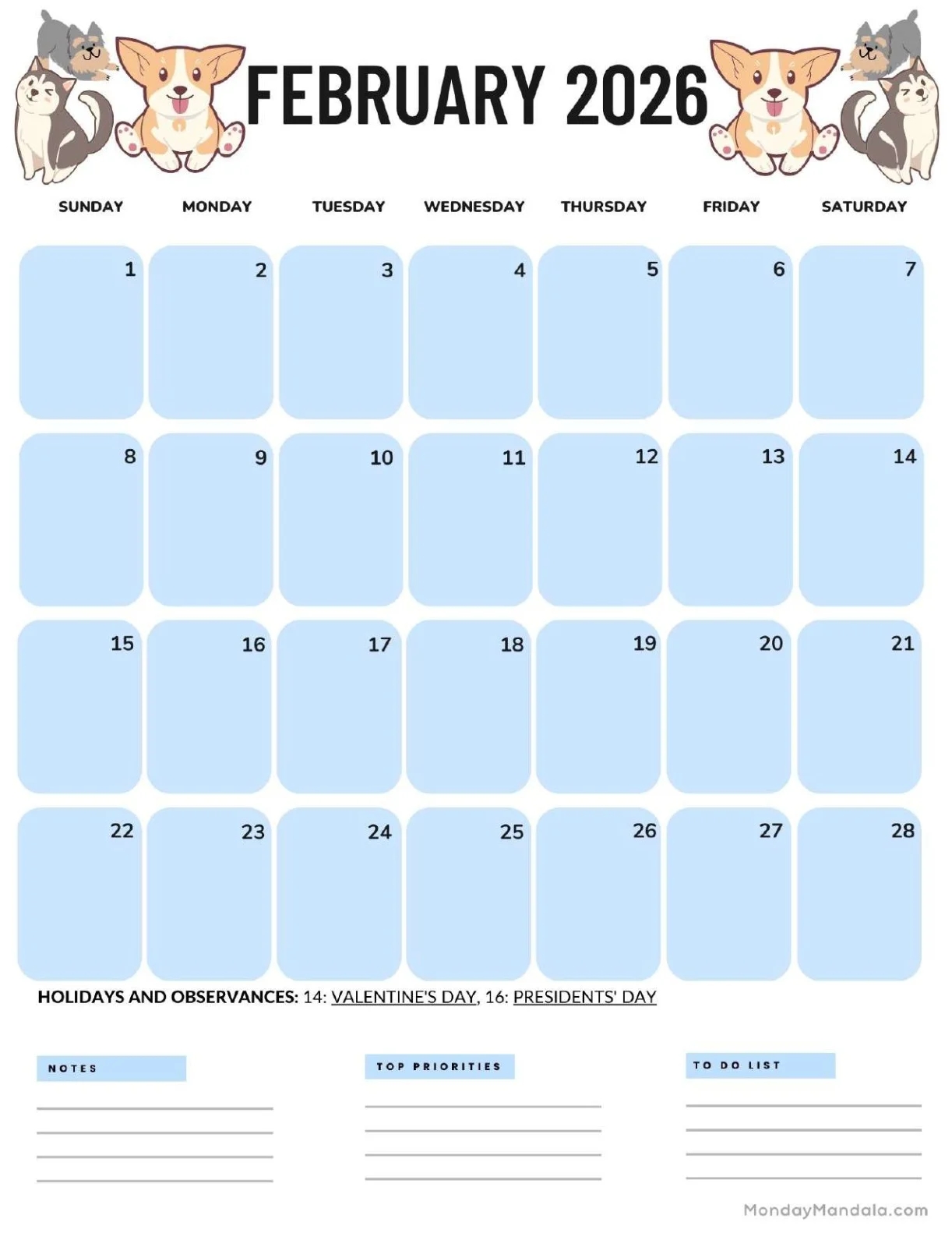 February 2026 Calendars Free PDF Printables 