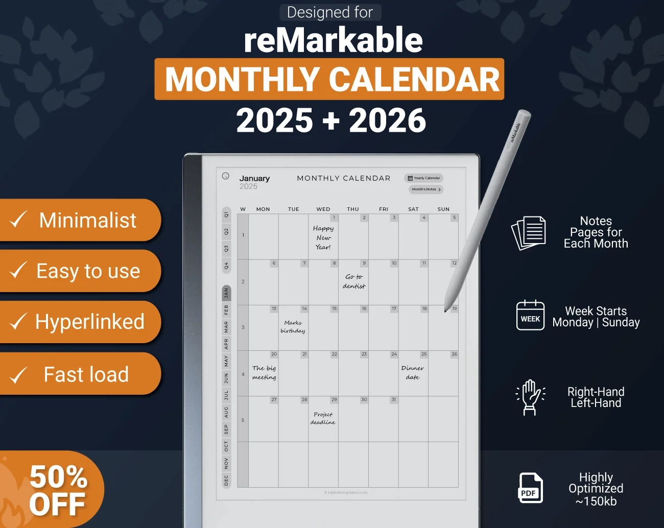 2025 And 2026 Monthly Calendar Printable