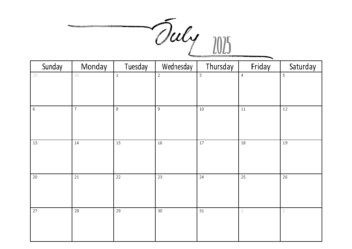 free 2025 calendar template word instant download
