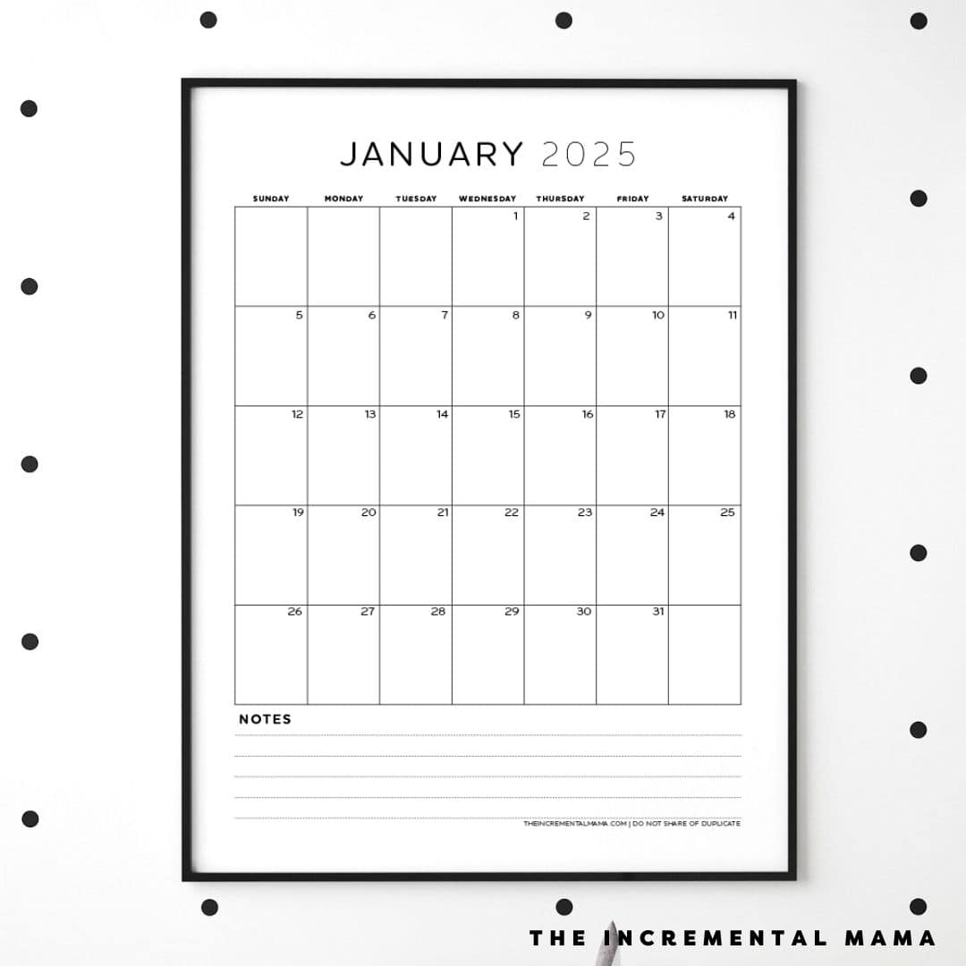 Monthly Calendar 2025 Printable Pdf