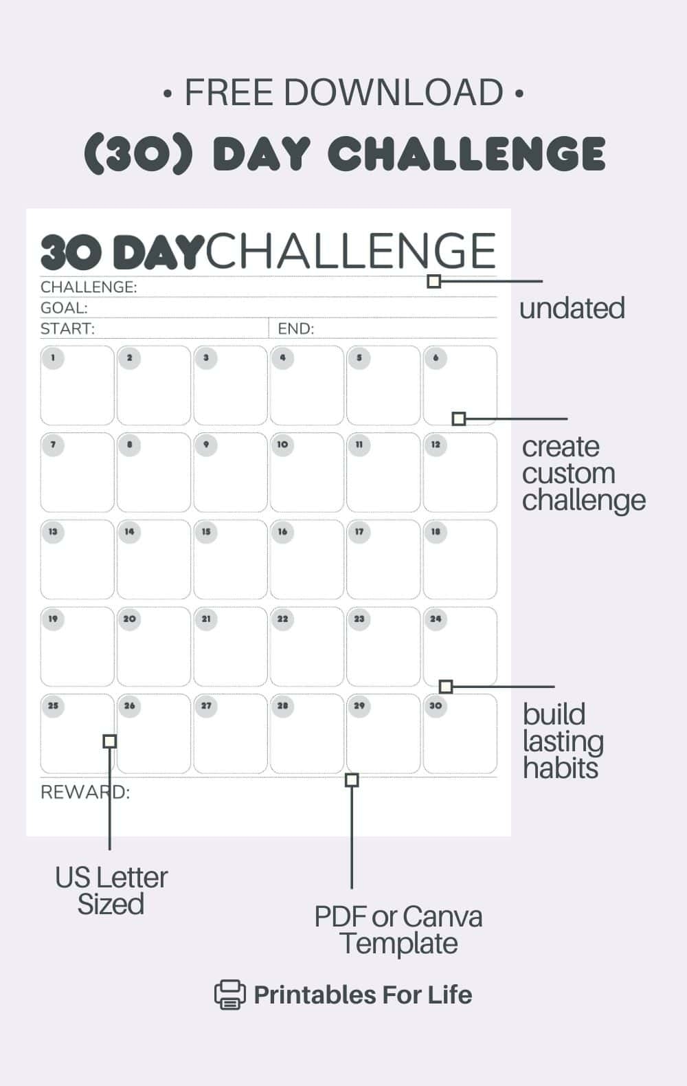 Whole 30 Printable Calendar