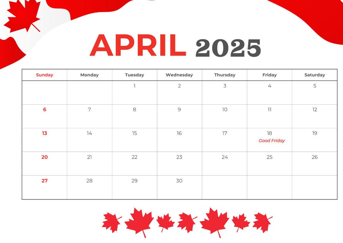 2025 Calendar Canada With Holidays Printable