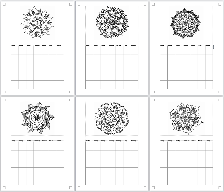 Free Printable Calendar Coloring Pages