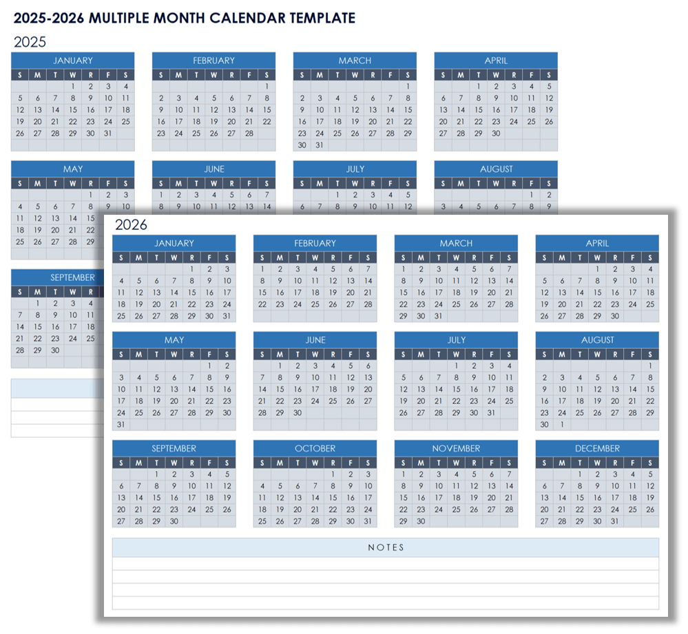 Free Printable Calendar For 2025 And 2026