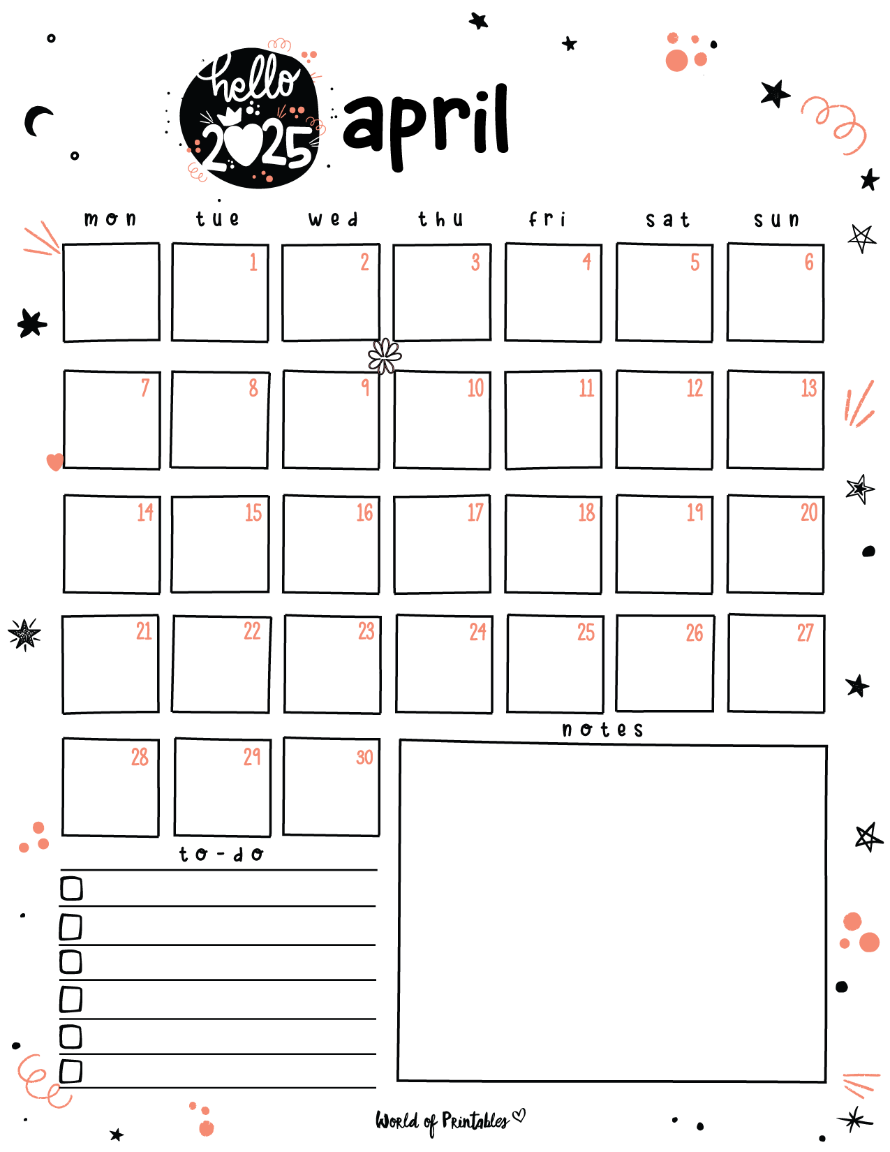 Printable Calendar April