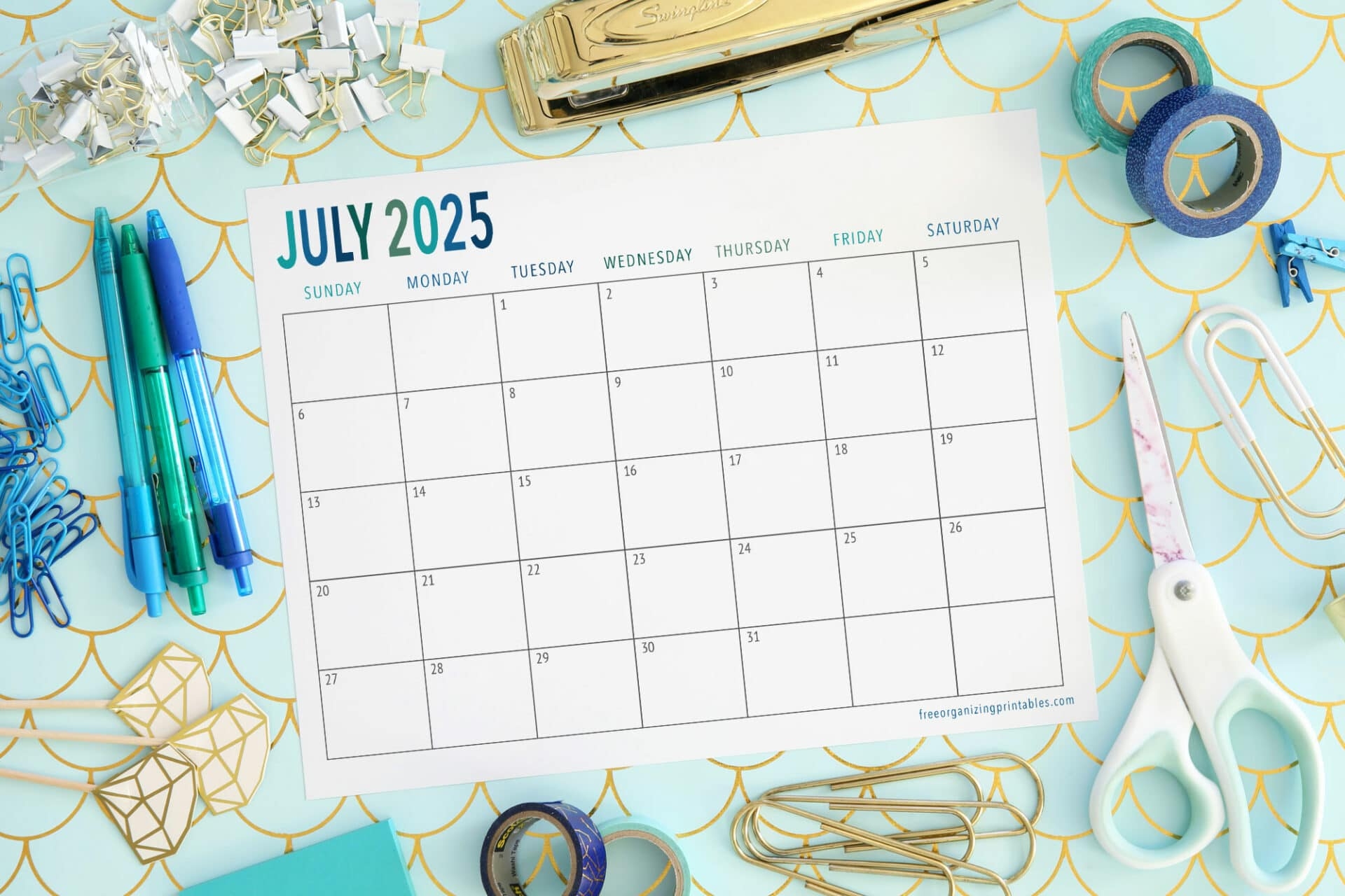 Free Printable Calendar 2025 Free Organizing Printables
